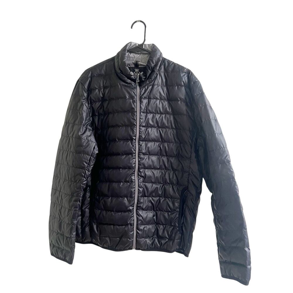 Express Men’s Lightweight Puffer Down Jacket Black Size Large Mock Neck City